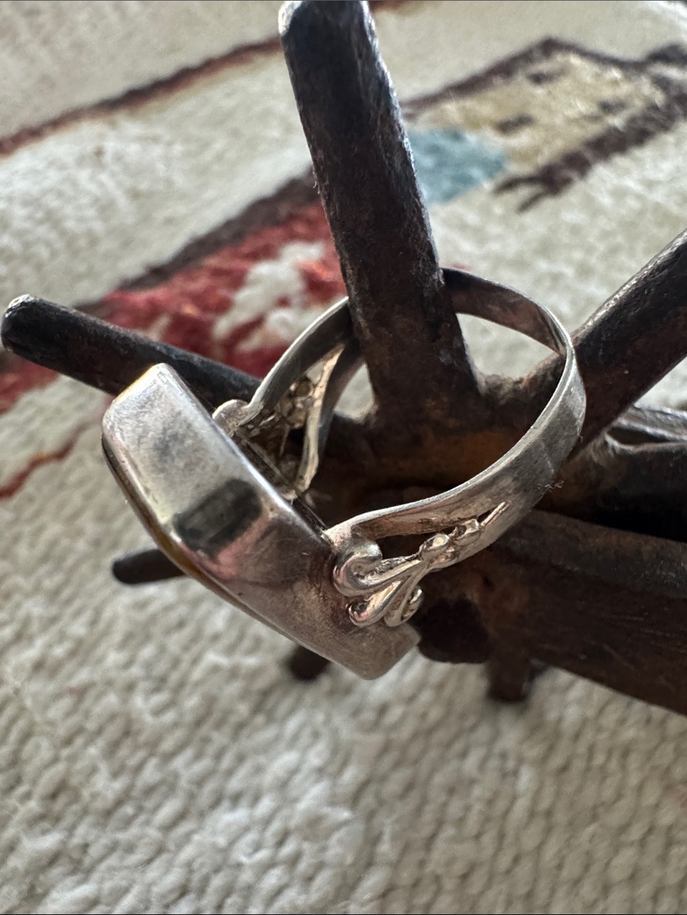 Sterling Silver Tiger's Eye Statement Ring - Brown & Gold - Picture 3 of 8